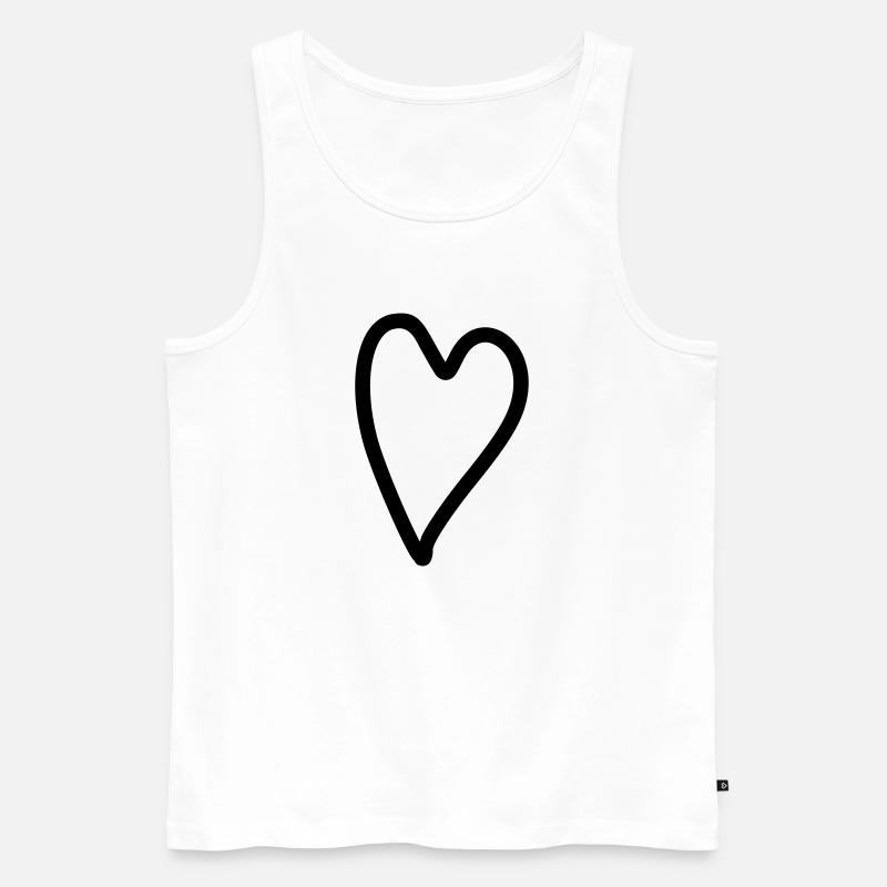 Herz einfach - Männer Premium Bio Tank Top - Weiß