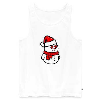 Schneemann Sonnenbrille - Männer Premium Bio Tank Top - Weiß - Vorne - Michal (187cm)