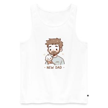 New Dad & Baby - Paternal Tenderness - Men's Premium Organic Tank Top - white - Front - AI Model Male 178 light (178cm)