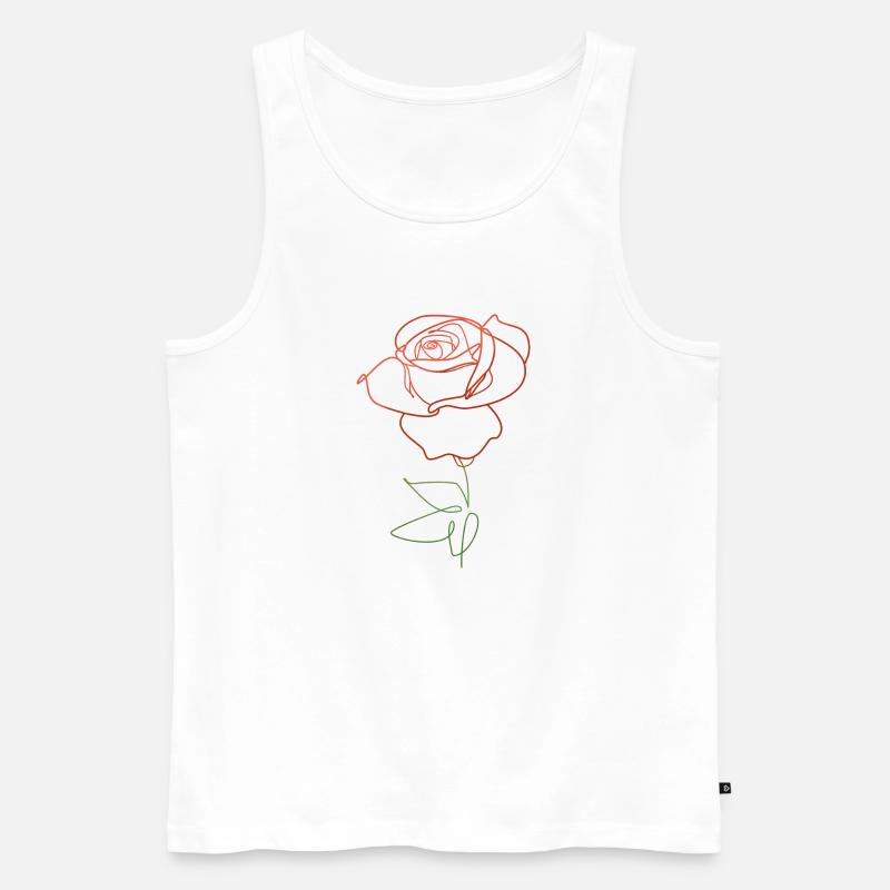 ROSENBLÜTE EINLAGE - Männer Premium Bio Tank Top - Weiß