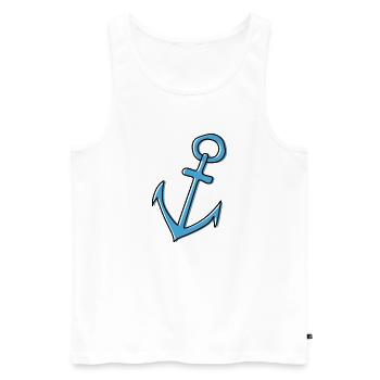 Marine Nautik Schifffahrt Anker - Männer Premium Bio Tank Top - Weiß - Vorne - AI Model Male 178 light (178cm)