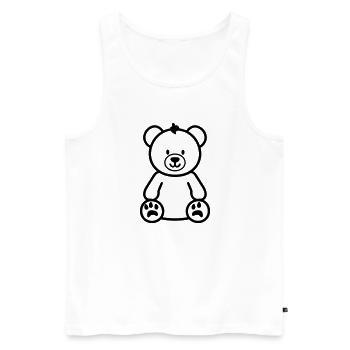 Teddybär - Männer Premium Bio Tank Top - Weiß - Vorne - Michal (187cm)