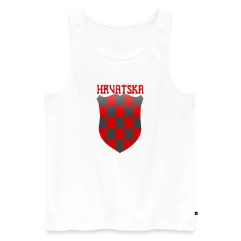 Kroatien hrvatska kroatien hrv reisen zagreb split - Männer Premium Bio Tank Top - Weiß - Vorne - Michal (187cm)