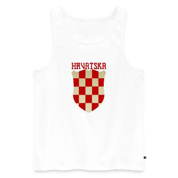 Kroatien hrvatska kroatien hrv reisen zagreb split - Männer Premium Bio Tank Top - Weiß - Vorne - Michal (187cm)