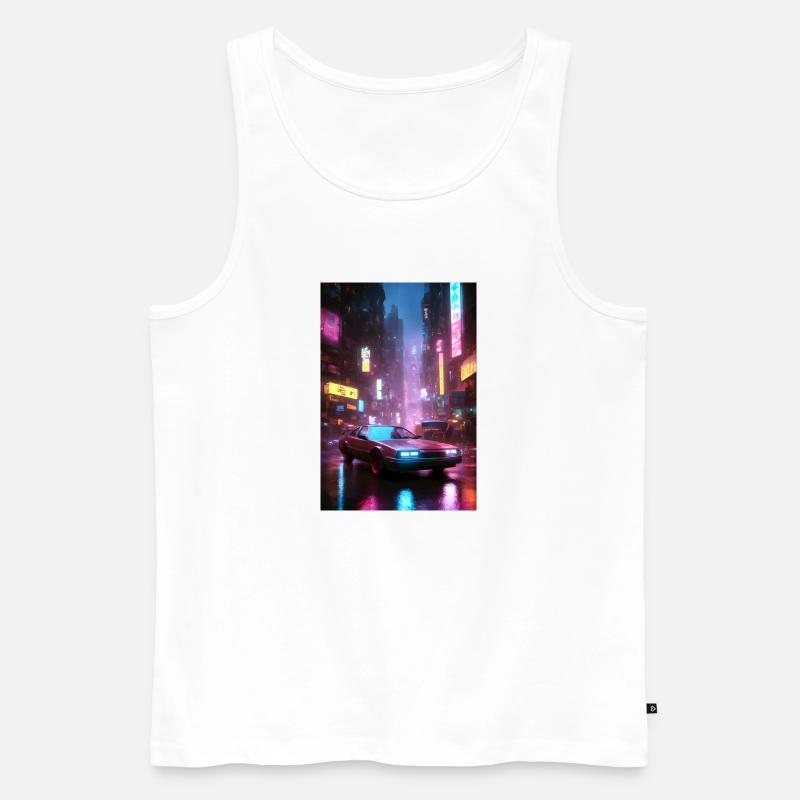 Cyberpunk-Oldtimer - Männer Premium Bio Tank Top - Weiß