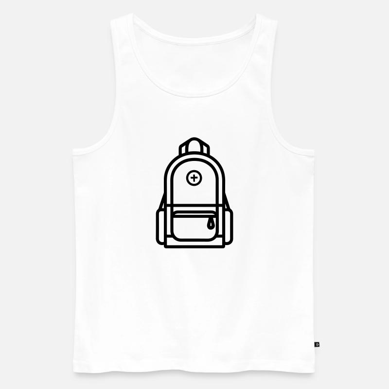 Rucksack - Männer Premium Bio Tank Top - Weiß