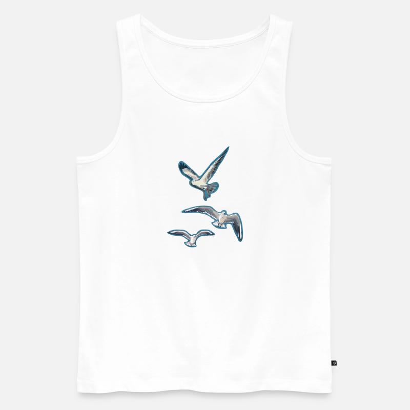 Abstrakte Möwen - Männer Premium Bio Tank Top - Weiß