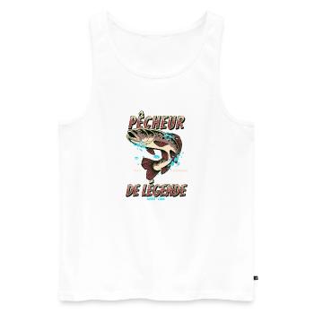 Je suis un pêcheur de légende, cadeau pêche - Débardeur bio Premium Homme - blanc - Devant - Michal (187cm)