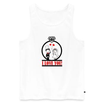 i love you 2 - Men's Premium Organic Tank Top - white - Front - Michal (187cm)