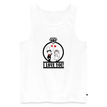 love you 1 - Men's Premium Organic Tank Top - white - Front - Michal (187cm)
