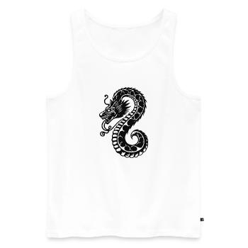 Dragon S Motif Plain Tattoo - Débardeur bio Premium Homme - blanc - Devant - Michal (187cm)
