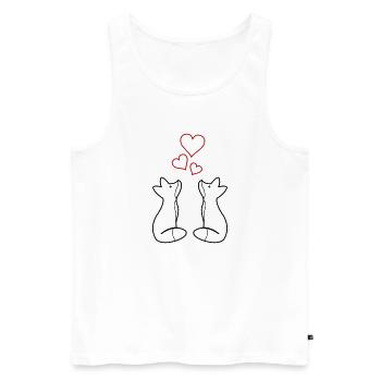 foxes in love 01 - Men's Premium Organic Tank Top - white - Front - AI Model Male 178 light (178cm)