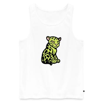 Cheetah Animal Comic - Men's Premium Organic Tank Top - white - Front - Michal (187cm)