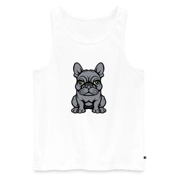 bulldogg hund comic - Männer Premium Bio Tank Top - Weiß - Vorne - Michal (187cm)