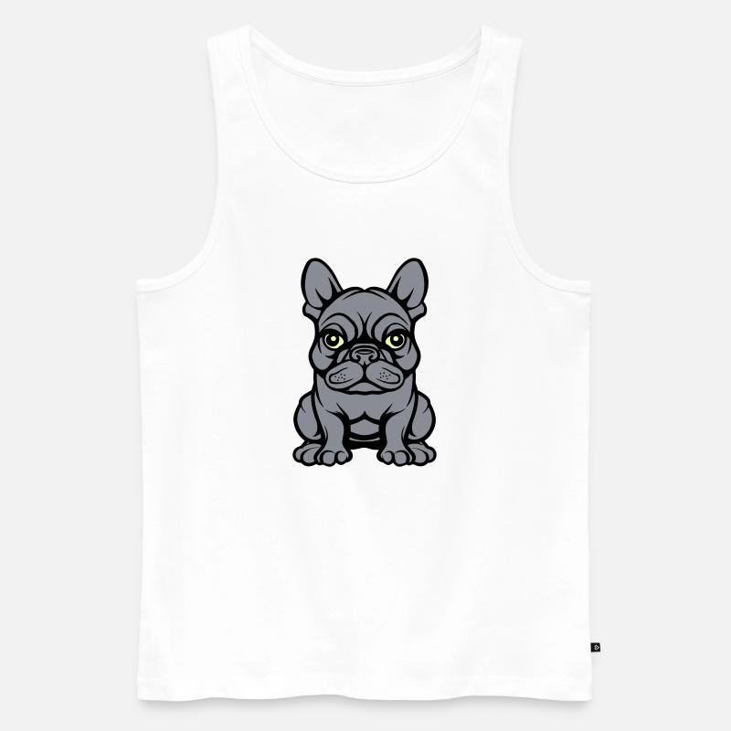 bulldogg hund comic - Männer Premium Bio Tank Top - Weiß