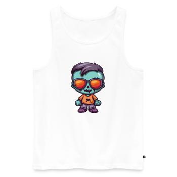 Zombie Halloween Cool - Men's Premium Organic Tank Top - white - Front - Michal (187cm)
