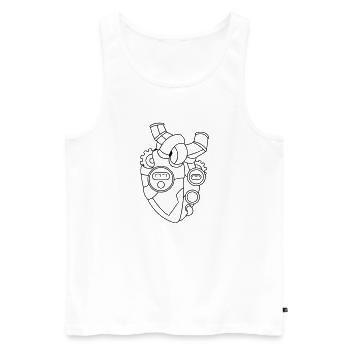 Heart for Technology – Technology Gift Idea - Men's Premium Organic Tank Top - white - Front - Michal (187cm)