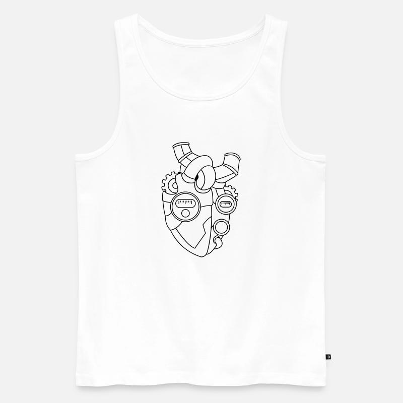 Heart for Technology – Idée cadeau technologique - Débardeur bio Premium Homme - blanc