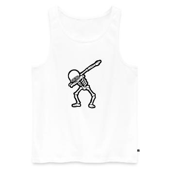 Cool Skull Dabbing - Men's Premium Organic Tank Top - white - Front - Michal (187cm)