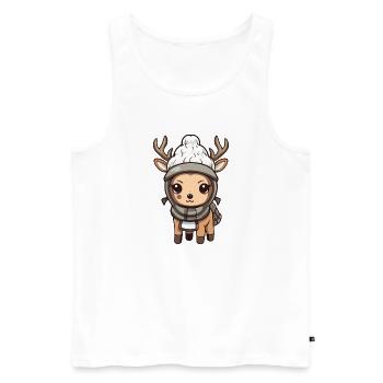 Reh Geweih Winter Tier Baby Comic - Männer Premium Bio Tank Top - Weiß - Vorne - AI Model Male 178 light (178cm)