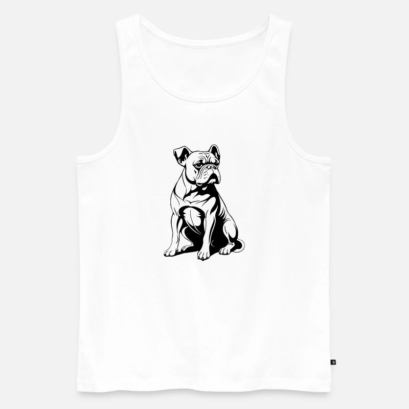 Bulldogge - Männer Premium Bio Tank Top - Weiß