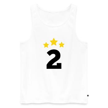 2 ans étoile - cadeau de 2 e anniversaire - Débardeur bio Premium Homme - blanc - Devant - Michal (187cm)