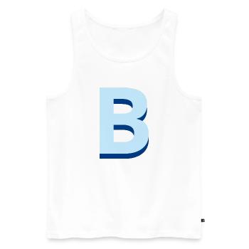 Lettre b bleu pop et moderne - Débardeur bio Premium Homme - blanc - Devant - Michal (187cm)