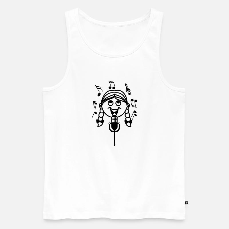 Sängerin mit Mikrofon - Männer Premium Bio Tank Top - Weiß