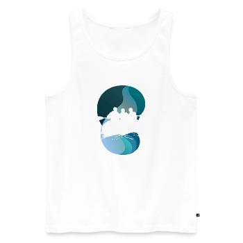 Rowing Kayak Whitewater - Men's Premium Organic Tank Top - white - Front - AI Model Male 178 light (178cm)