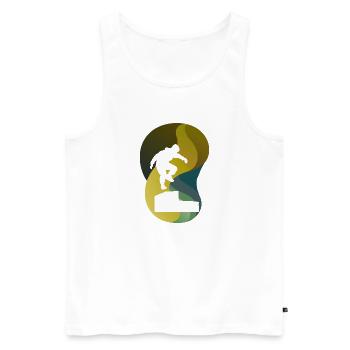 Acrobaties de parkour - Débardeur bio Premium Homme - blanc - Devant - AI Model Male 178 light (178cm)
