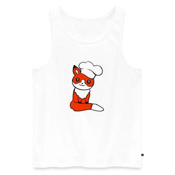 Fox Chef's Hat Chef Cooking Restaurant Kitchen - Men's Premium Organic Tank Top - white - Front - Michal (187cm)