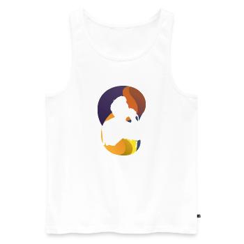 Karaoke Jazz Tenor - Men's Premium Organic Tank Top - white - Front - Michal (187cm)