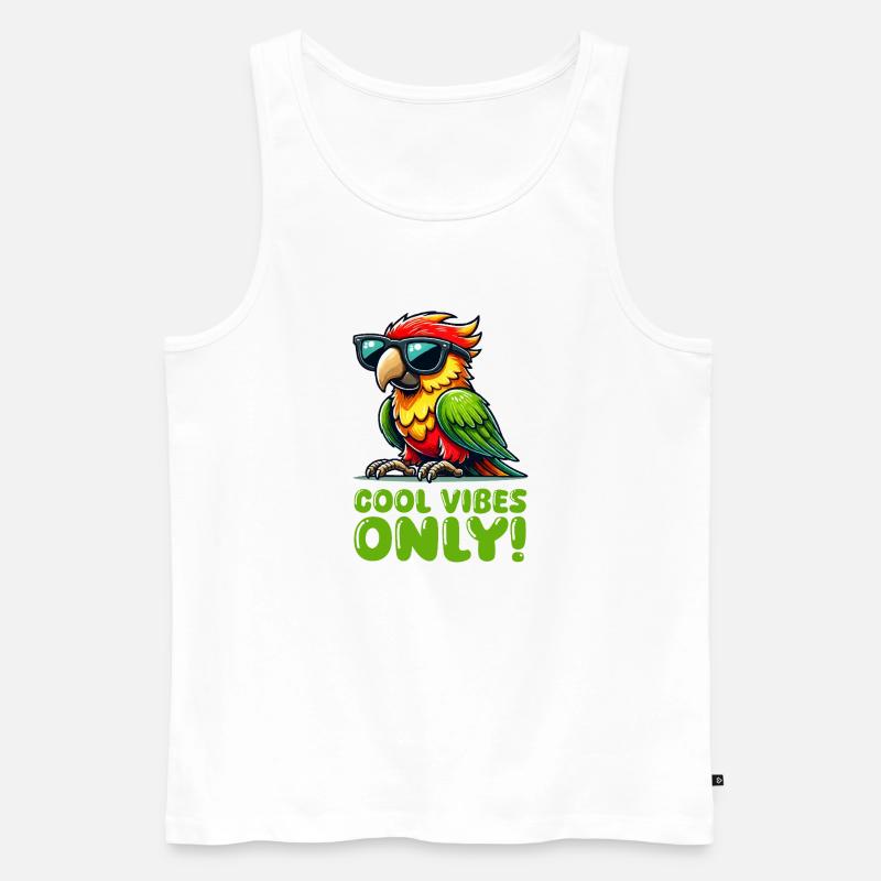papagei sonnenbrille comic - Männer Premium Bio Tank Top - Weiß