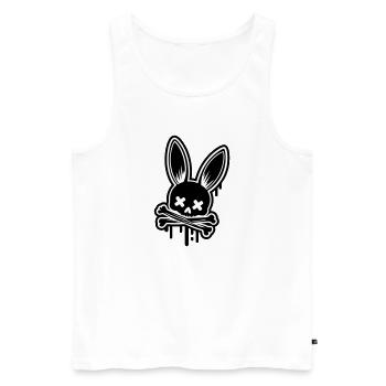 Crâne de lapin Crâne de Pâques - Débardeur bio Premium Homme - blanc - Devant - Michal (187cm)