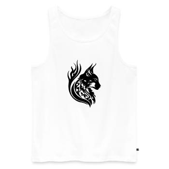 cat - Men's Premium Organic Tank Top - white - Front - Michal (187cm)
