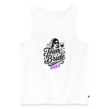 Team Bride 2025 - Men's Premium Organic Tank Top - white - Front - AI Model Male 178 light (178cm)