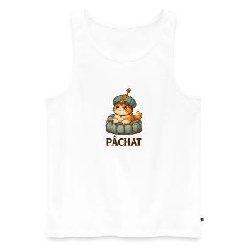 Chatpelle #16 - Pachat - Débardeur bio Premium Homme - blanc - Devant - Michal (187cm)