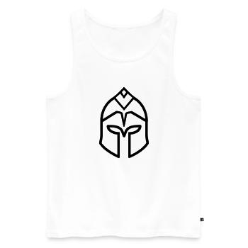 Sparta Spartanischer Krieger - Männer Premium Bio Tank Top - Weiß - Vorne - AI Model Male 178 light (178cm)