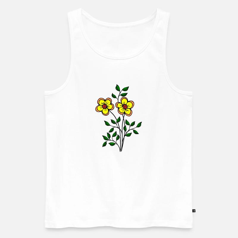 Blumen - Männer Premium Bio Tank Top - Weiß