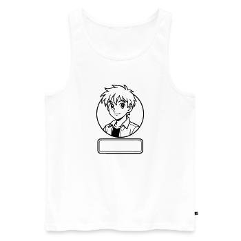 MEN'S MANGA - Men's Premium Organic Tank Top - white - Front - Michal (187cm)