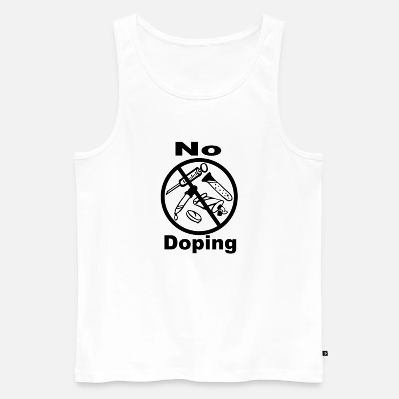 No doping - 1farb - Männer Premium Bio Tank Top - Weiß