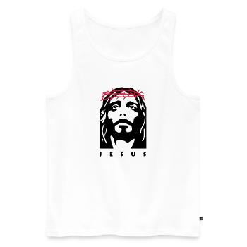 jesus - Débardeur bio Premium Homme - blanc - Devant - Michal (187cm)