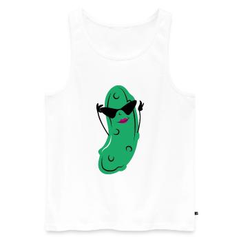 Eine schöne Gurken Frau lustige Gemüse Gurken - Männer Premium Bio Tank Top - Weiß - Vorne - Michal (187cm)
