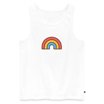 Heller Retro-Regenbogen - Männer Premium Bio Tank Top - Weiß - Vorne - AI Model Male 178 light (178cm)