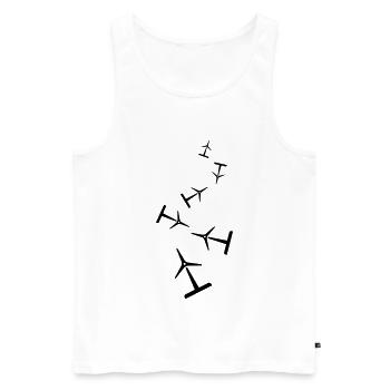 Windrad Silhouette - Männer Premium Bio Tank Top - Weiß - Vorne - Michal (187cm)