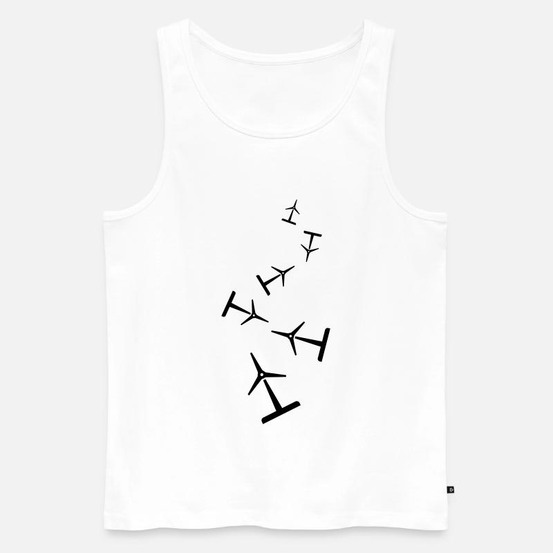 Windrad Silhouette - Männer Premium Bio Tank Top - Weiß