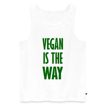 Vegan Is The Way - Vegan Dicton - Débardeur bio Premium Homme - blanc - Devant - AI Model Male 178 light (178cm)