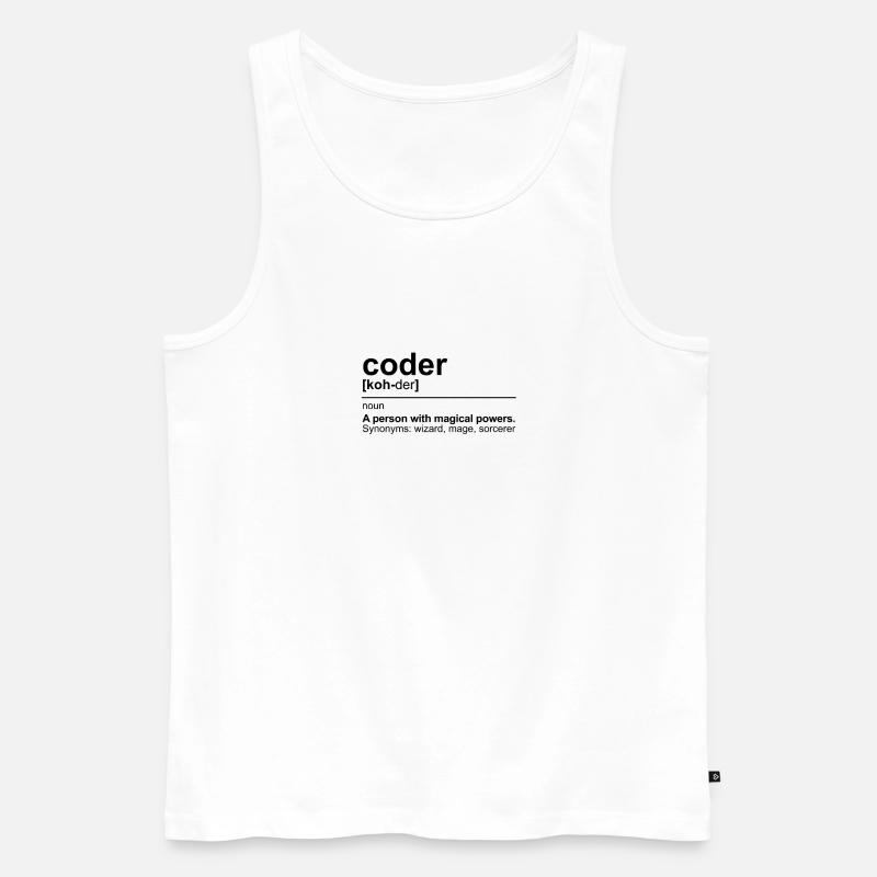 coder entwickler wörterbuch nerd programmierer - Männer Premium Bio Tank Top - Weiß
