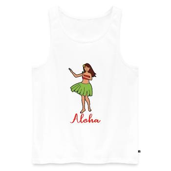 ALOHA girl - Men's Premium Organic Tank Top - white - Front - Michal (187cm)