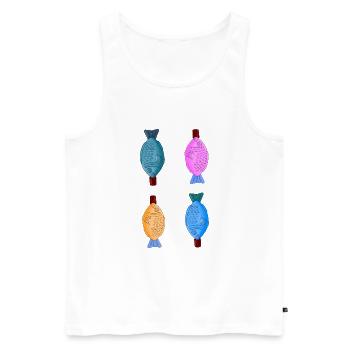 Soy Fish PopART - Männer Premium Bio Tank Top - Weiß - Vorne - AI Model Male 178 light (178cm)